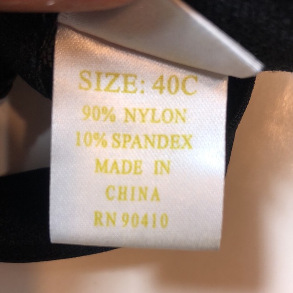 Delta Burke Black Sheer Purple Rose Embroidered Bra - Picture 7 of 10